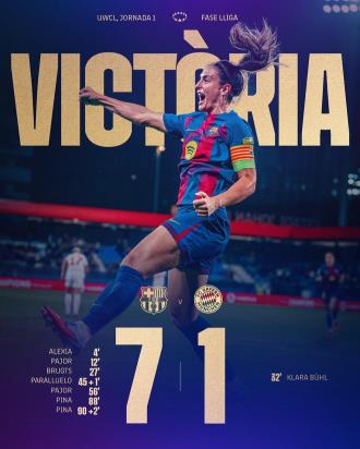 男足飲拉菲，女足送七喜，巴薩女足歐冠7-1橫掃拜仁